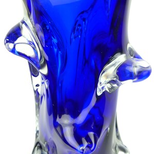 Vase de Murano bleu cobalt en verre blanc massif Mi-XXe Italien Moderne Design vintage image 7