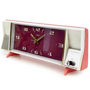 Réveil mécanique japonais vintage Mid-Century fabriqué par la marque Rhythm Watch Co. - Space Age - Japon
