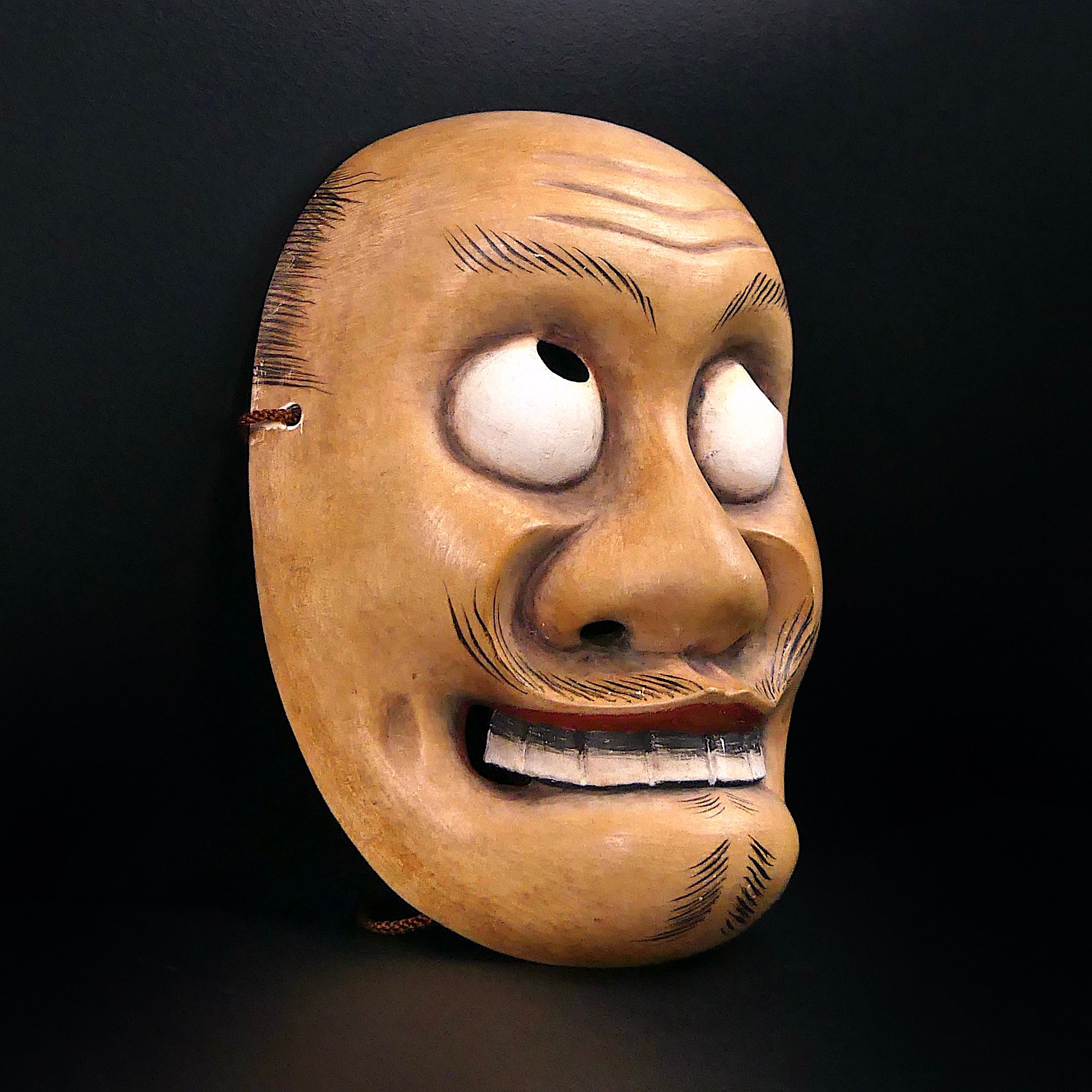 狂言面 賢徳 お面 Antique Kyogen Mask Kentoku Kentoku Kyōgen Mask: Hand-carved Japanese Noh Theater Art - Etsy