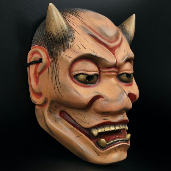 Signed Yakan Noh Mask: Malevolent Fox Spirit, Japanese Cypress