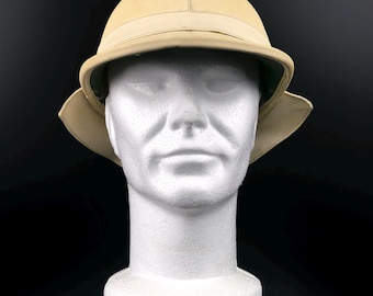 Vintage British Racing Helmet – Vinyl Canvas Pith Style, Mid-Century Collectible