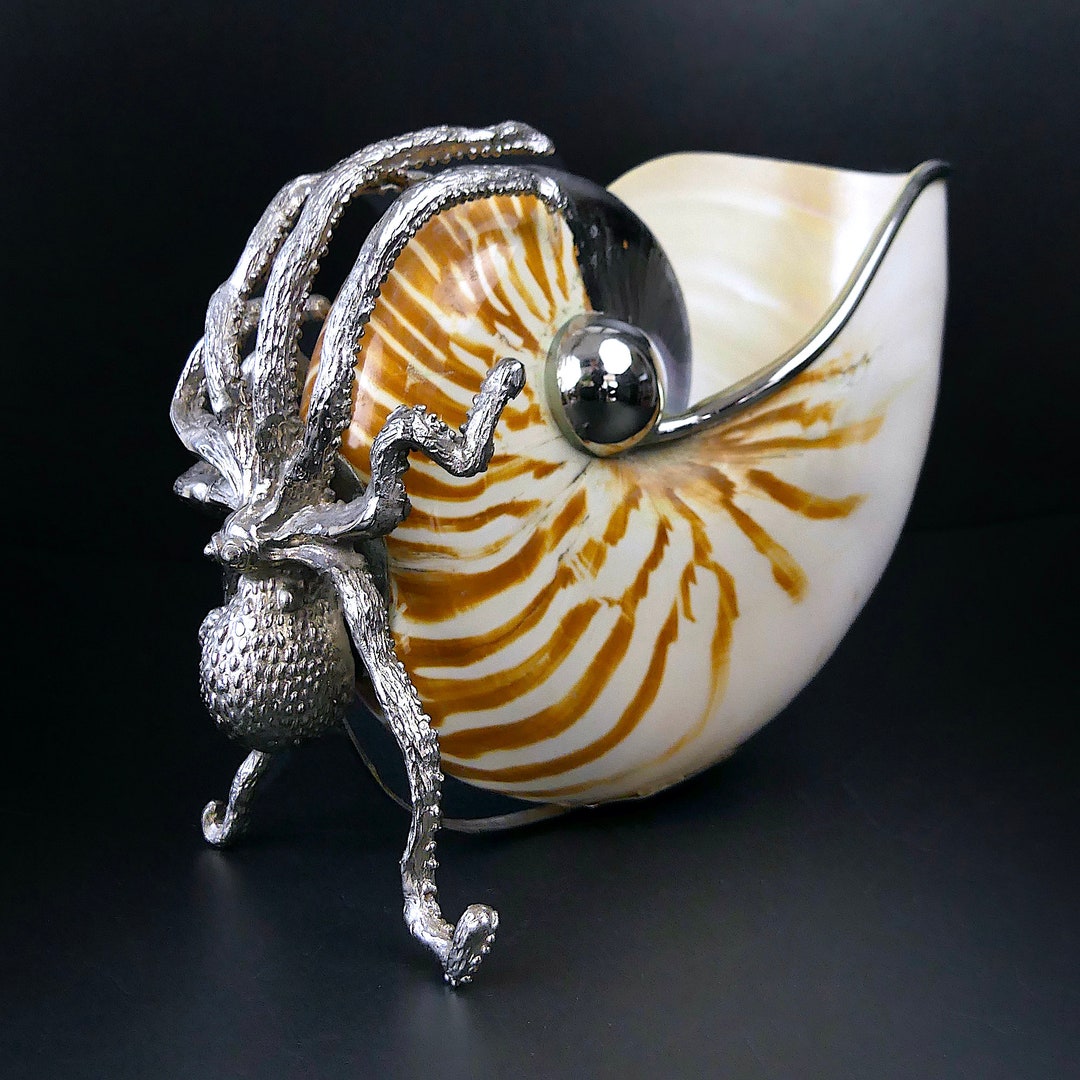 Pendentif Argent Sterling 925 Forme Nautile - Coquillage Simulé Bleu - Neuf Avec Étiquettes - Thaïlande