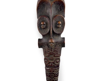 Marquesan U'u Staff: Polynesian Carved Wood Club, Patu Tiki Decor