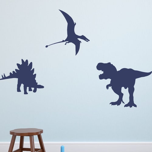 Dinosaur Wall Decal With Initial & Name Dinosaur Wall Etsy