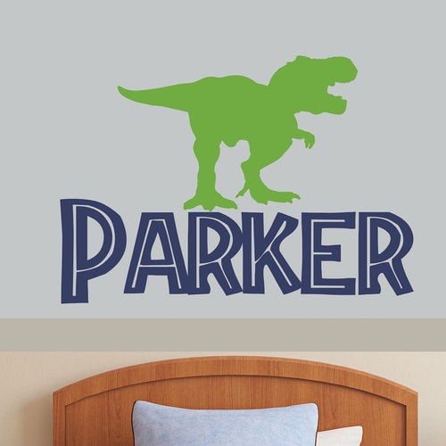 Boys Name Decal Personalized Dinosaur Wall Decal Etsy