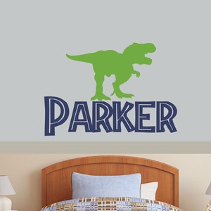 Boys Name Wall Decal Boys Name Dinosaur Wall Decal Jurassic Dinosaurs Kids Wall Decal Sticker Trex T-rex Tyrannosaurus Rex