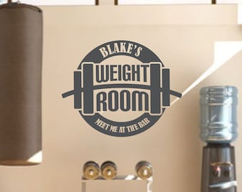 Home Gym Wall Decal - Personalized Weight Room Decal - Barbell Wall Decal -  Fitness Wall Quotes - Wall Decor Vinyl Lettering Fitness