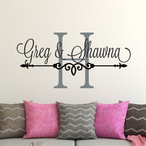 Couples Name Wall Decal - Mr & Mrs Personalized Wall Decal Sticker - Just Married - Wedding - Mr and Mr - Mrs and Mrs