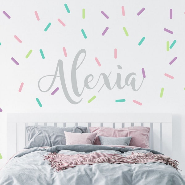 Personalized Wall Decal Girl Name Wall Decal Sprinkles Nursery Wall Decal Personalized Name Decal Vinyl Wall Decal Girls Name Decal Vinyl