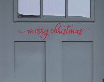 Merry Christmas Door Decal - Front Door Decal - Feliz Navidad Wall Quotes - Wall Decor - Vinyl Lettering - Love Wall Decal - Welcome Decal