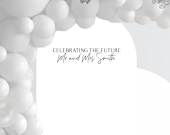 Celebrating the Future Mr and Mrs Bridal Shower Decal - Future Mr and Mrs for Balloon Arch - Personalized Bridal Shower - Engagement Party