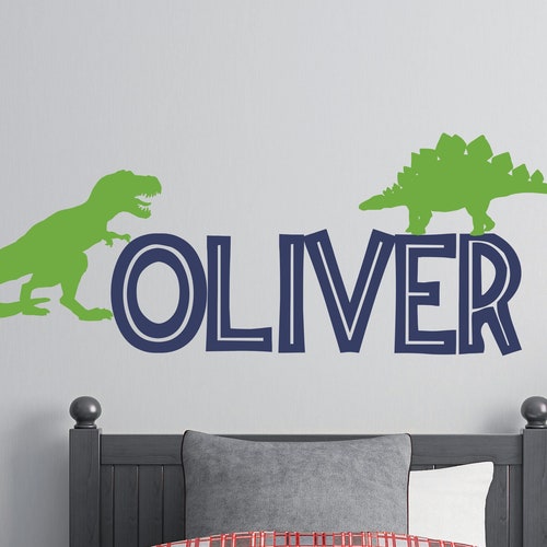 Boys Name Decal Personalized Dinosaur Wall Decal Etsy