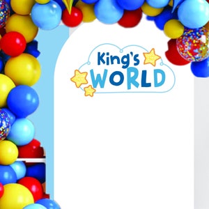 World Birthday Party - Happy Birthday Backdrop - World Theme Birthday Sticker for Balloon Arch - ABC Birthday Sticker - Street Party -
