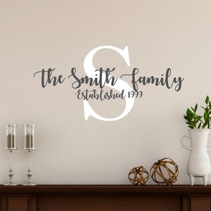 Calcomanía de pared con nombre de granja - Apellido personalizado - Vinilo decorativo con nombre de familia personalizado - Monograma familiar - Calcomanía con apellido