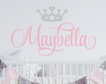Girls Personalized Name Unicorn Wall Sticker Custom Name Stencil Monogram Girls Nursery Wall Decor Custom Name Wall Decal Flower Dahlia Custom Name Sign