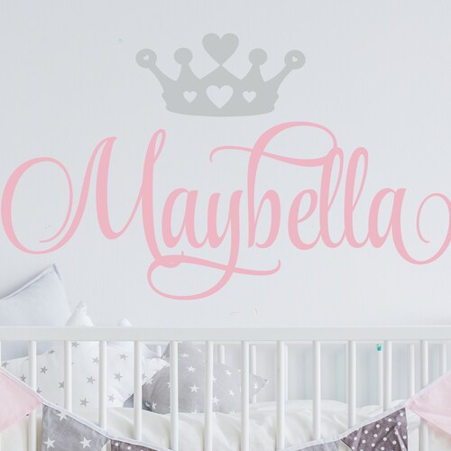 Name Wall Decal Girl Personalized Name Wall Decal Nursery Wall Etsy
