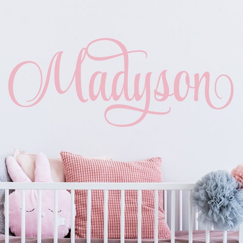 Name Wall Decal Girl Personalized Name Wall Decal Nursery Wall Etsy