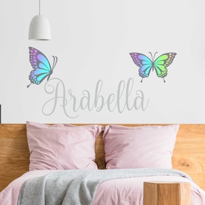 Butterfly Wall Decal Personalized Name Decal - Custom Name Butterfly Wall Sticker - Vinyl Decal Monogram Girls Room - Nursery Wall Decor