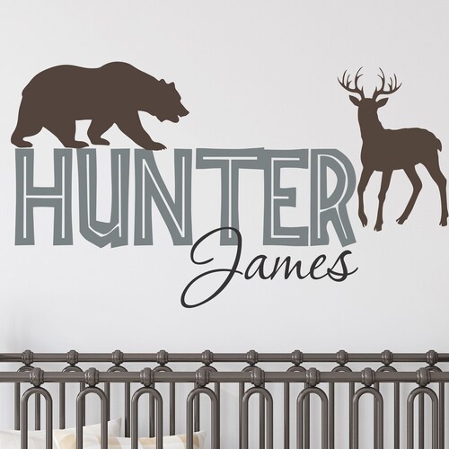 Personalized Hunting Wall Decal Rustic Nursery Decor Etsy