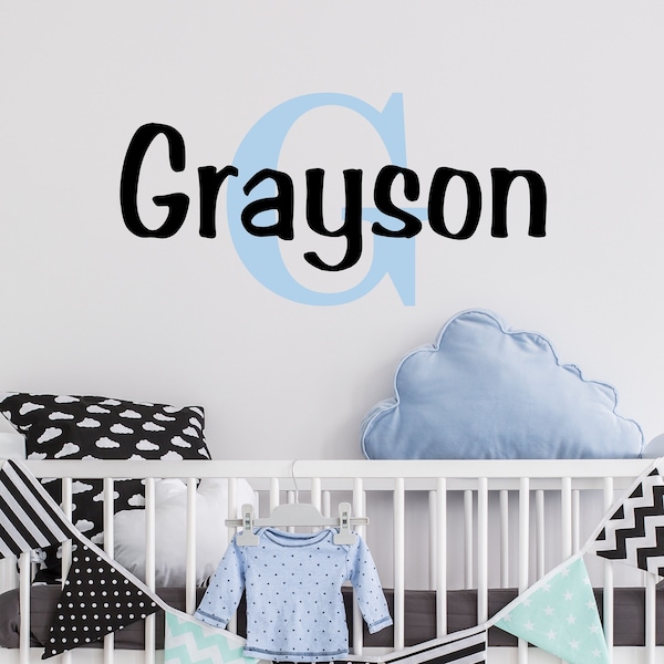 Personalized Wall Decal Boy Name Wall Decal Nursery Wall Decal Personalized Name Decal Vinyl Wall Decal Boys Name Decal Vinyl Lettering