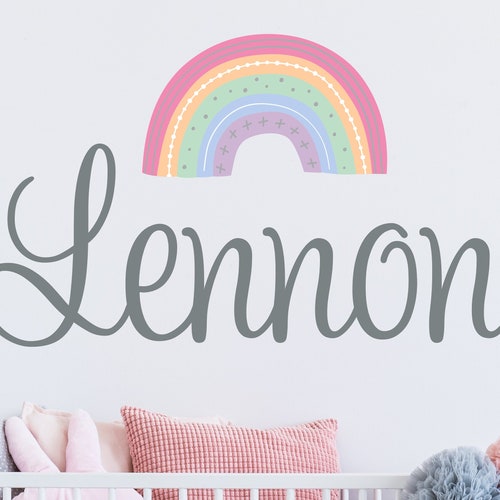 Personalized Rainbow Wall Decal Girls Personalized Name Etsy