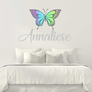 Butterfly Wall Decal Personalized Name Decal - Custom Name Butterfly Wall Sticker - Vinyl Decal Monogram Girls Room - Nursery Wall Decor