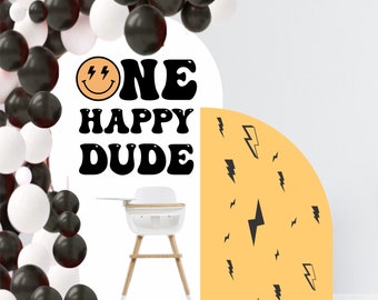 One Happy Dude Birthday Party - First Birthday Decal - Birthday Party Backdrop - Happy 1st Birthday for Balloon Arch - Happy One Theme