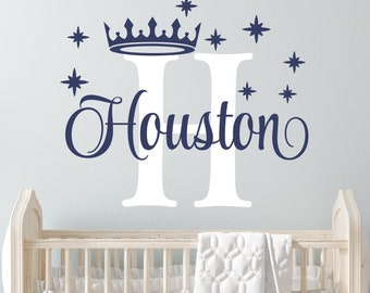 Personalized Wall Decal Boy Name Wall Decal Prince Nursery Wall Decal Personalized Name Decal Vinyl Decal Boys Name Decal Prince Name Decal