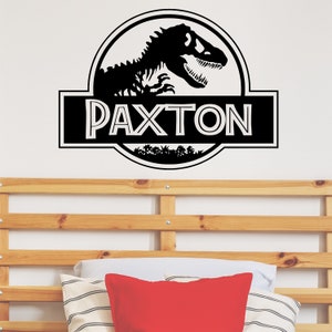 Boys Name Wall Decal Boys Name Dinosaur Wall Decal Jurassic Dinosaurs Kids Wall Decal Sticker Trex T-rex Tyrannosaurus Rex