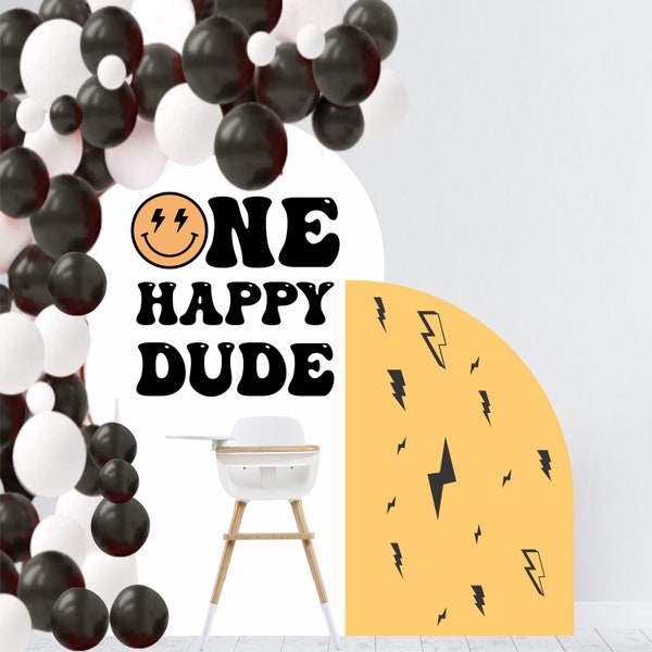 One Happy Dude Birthday Party - First Birthday Decal - Birthday Party Backdrop - Happy 1st Birthday for Balloon Arch - Happy One Theme