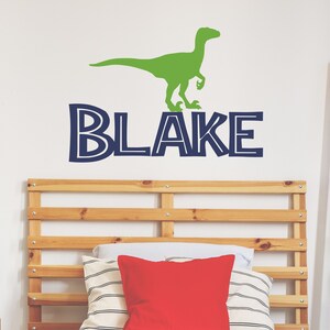 Boys Name Wall Decal Boys Name Dinosaur Wall Decal Jurassic Dinosaurs Kids Wall Decal Sticker Trex T-rex Velociraptor Stegosaurus