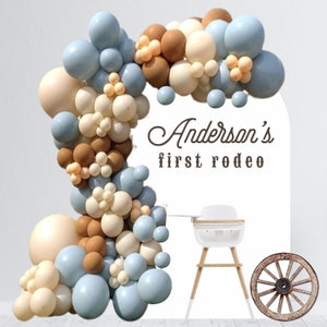 First Rodeo Birthday - First Rodeo Party Backdrop - Cowboy Theme First Birthday Party Decor - Personalized First Rodeo Party Backdrop