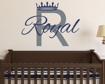 Vinyl Sticker Anthony Name Boy Crown Prince King Font Type Kids Room Nursery Mural Decal Wall Art Decor EH1005