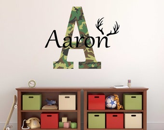 PERSONALISED CUSTOM NAME Wall Decal Sticker Vinyl NAVY SEALS CAMO ARMY PRINT