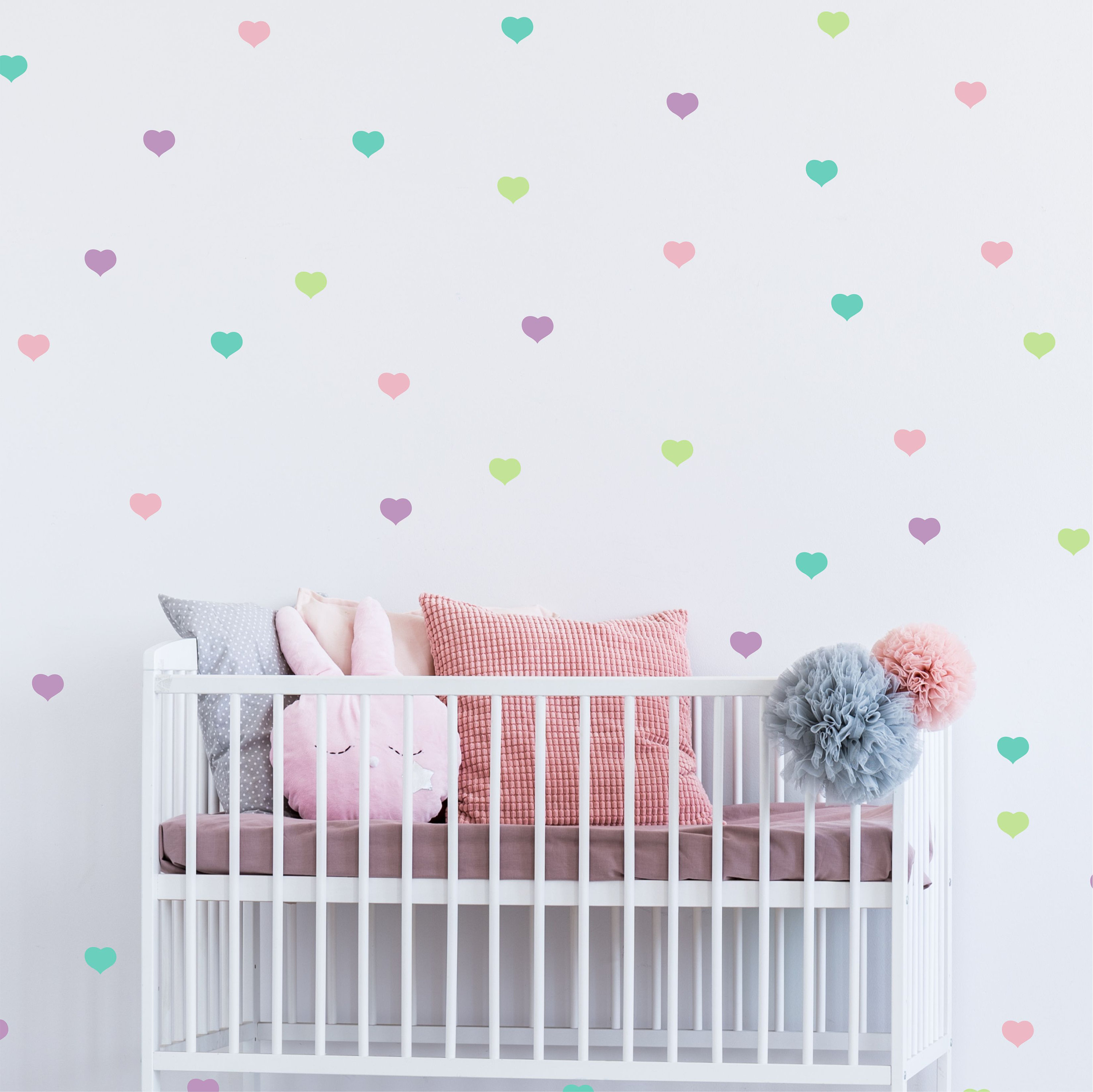 Heart Wall Decal Sticker - Heart Stickers - Metallic Gold Hearts ...