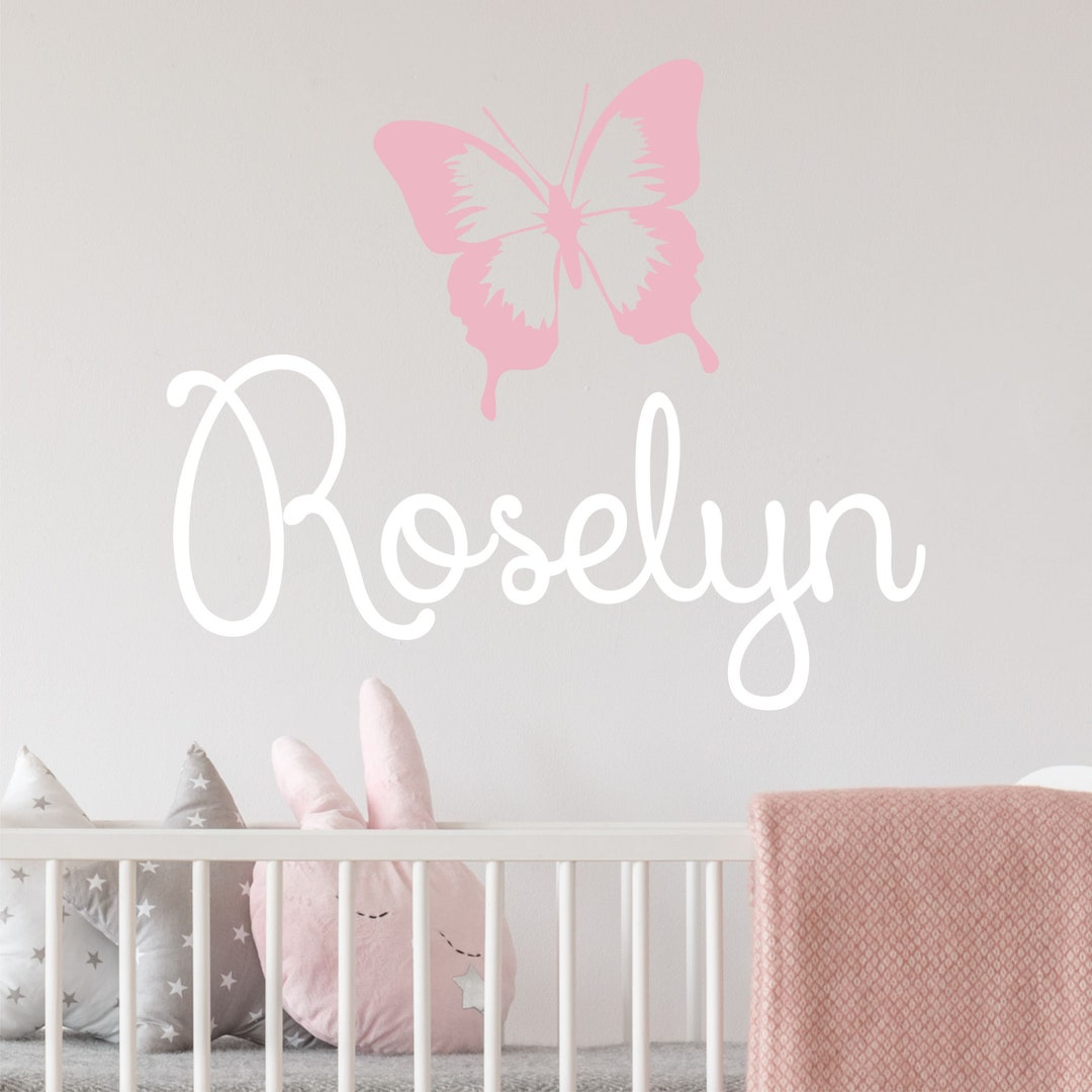 Personalized Name Butterfly Wall Decal - Custom Name Butterfly Wall ...