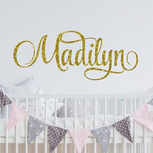 Personalized Name Wall Decal Girl Monogram Initial Fancy Cursive Name ...