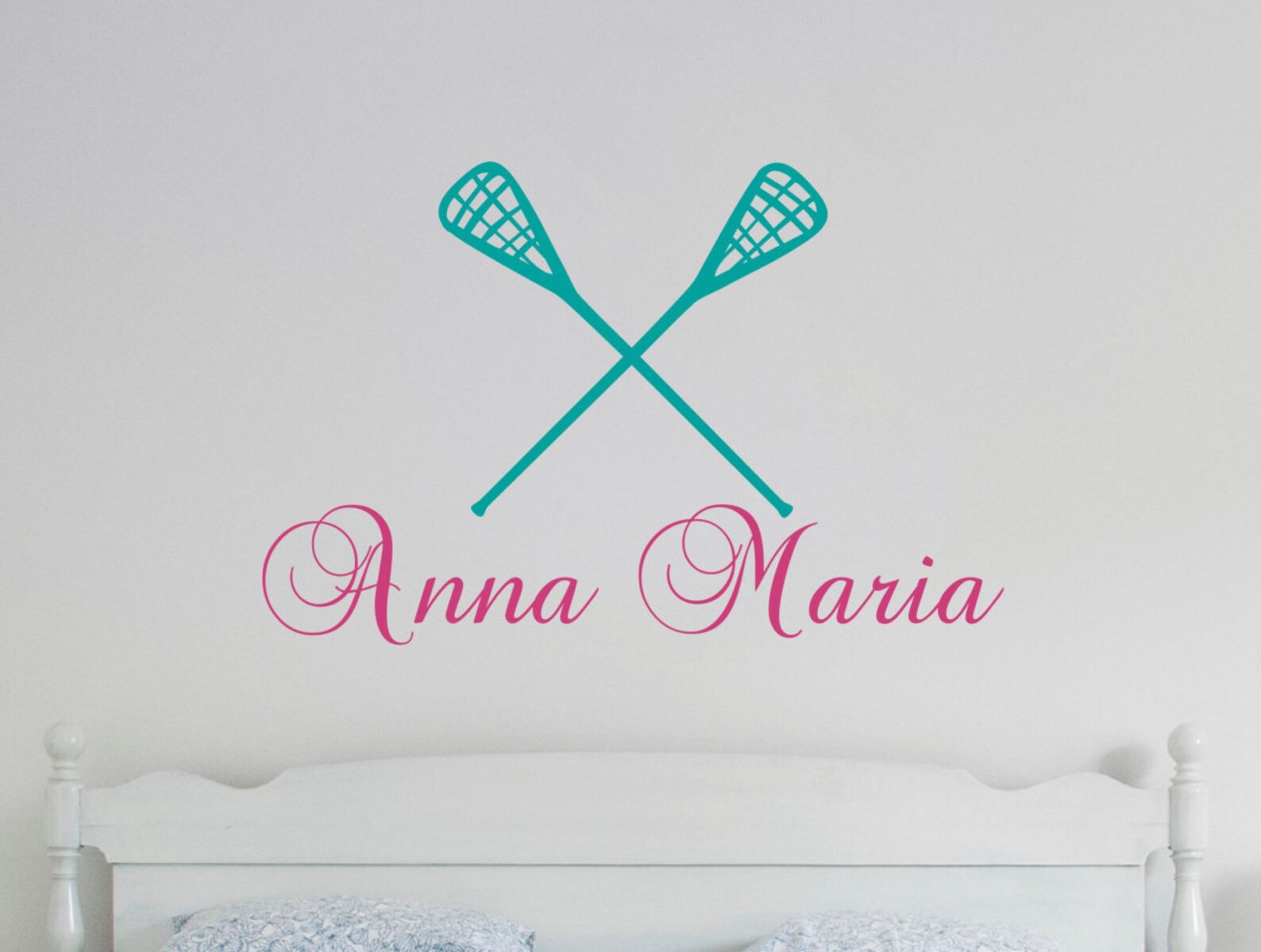 Personalized Name Lacrosse Wall Decal Custom Name Lacrosse Etsy