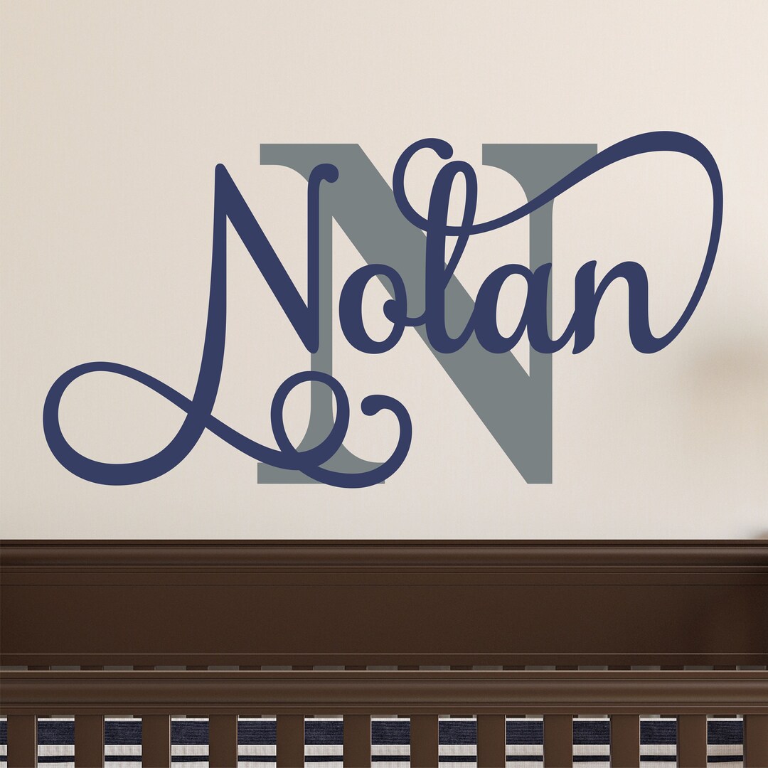 Name Wall Decal Teen Boys Room Decor Baby Boy Nursery Name Decal ...
