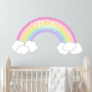 Personalized Rainbow Wall Decal - Girls Personalized Name Rainbow Wall Sticker - Rainbow Unicorn Custom Name Sign - Custom Stencil Monogram