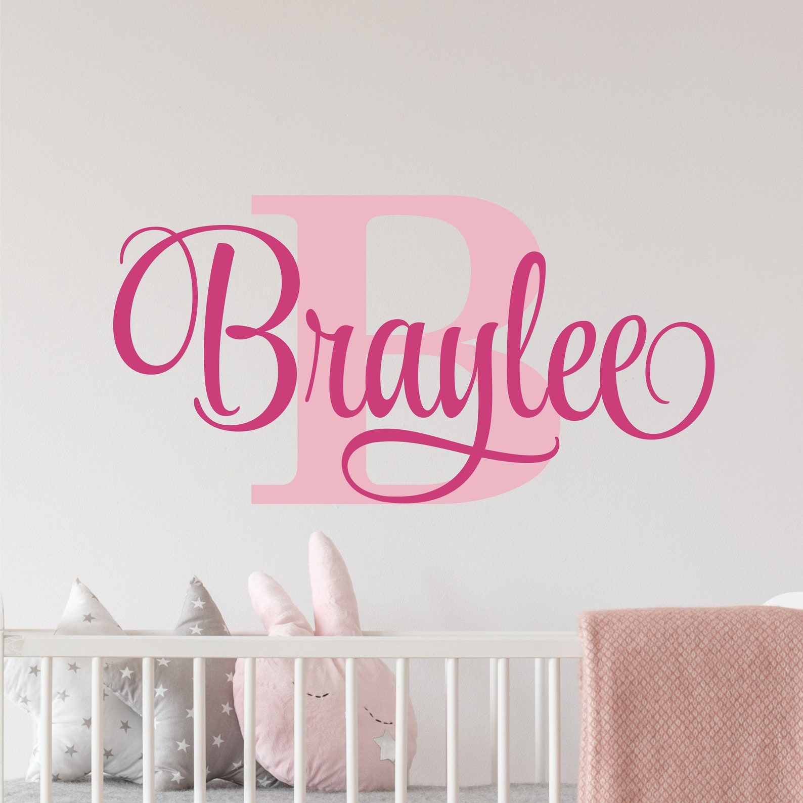Personalized Wall Decal Girl Name Wall Decal Nursery Wall Etsy