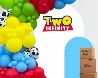 Two Infinity Decal for backdrop - Two Infinity Second Birthday  - Clouds Stickers - Space Theme