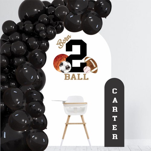 Born 2 Ball Sports Banner – 2nd Birthday Decor For Boys, Soccer Basketball Baseball Rugby Theme - View #6