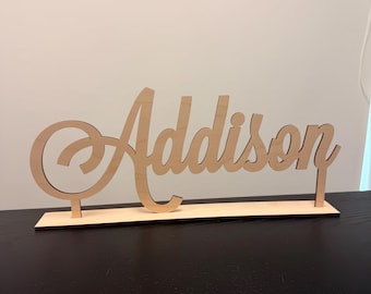 Standing Name Sign | Standing Name Sign for Cake Table | Glitter Name Sign for Sweet 16  | Multiple Fonts | Quinceañera Name Sign