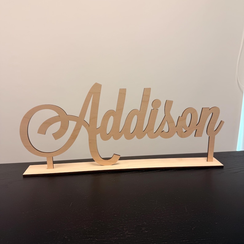 Standing Name Sign | Wood Standing Name Sign for Cake Table | Glitter ...