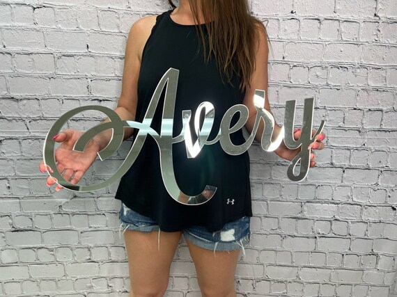 Custom Acrylic Mirror Name Sign | Nursery Name Sign | Personalized Name Sign | Mirror Acrylic Name | Multiple Fonts | Baby Name Wall Art
