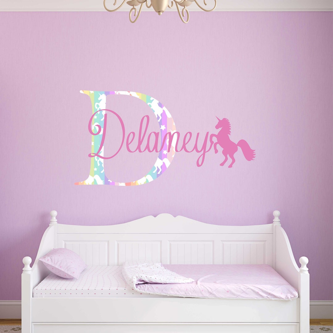 Personalized Name Unicorn Wall Decal Custom Name Unicorn Wall Sticker