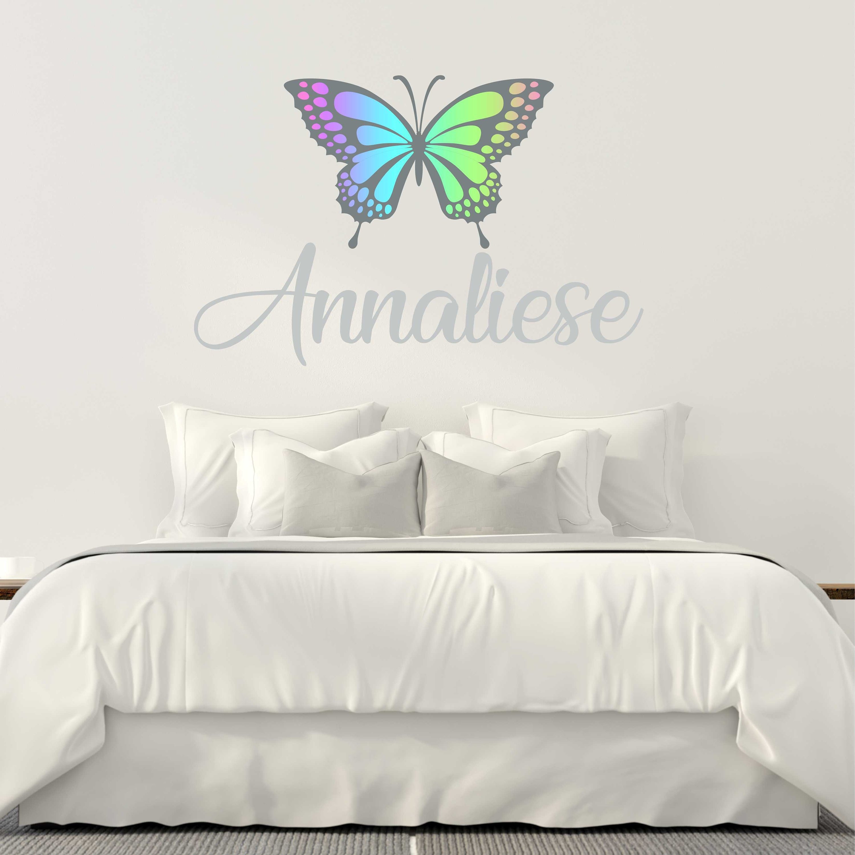 Butterfly Wall Decal Personalized Name Decal - Custom Name Butterfly ...