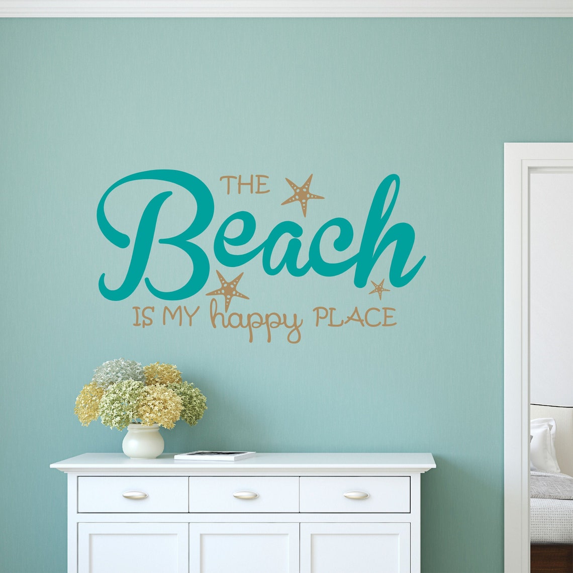 The Beach is my happy place Wall Decal Sticker Beach Decor Etsy