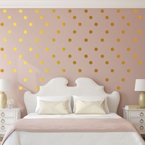 Gold Polka Dot Wall Decals - Dot Stickers - Silver Dots - Rose Gold Dots - Rose Gold Star Stickers - Polka Dot Decals - Gold Wall Decor